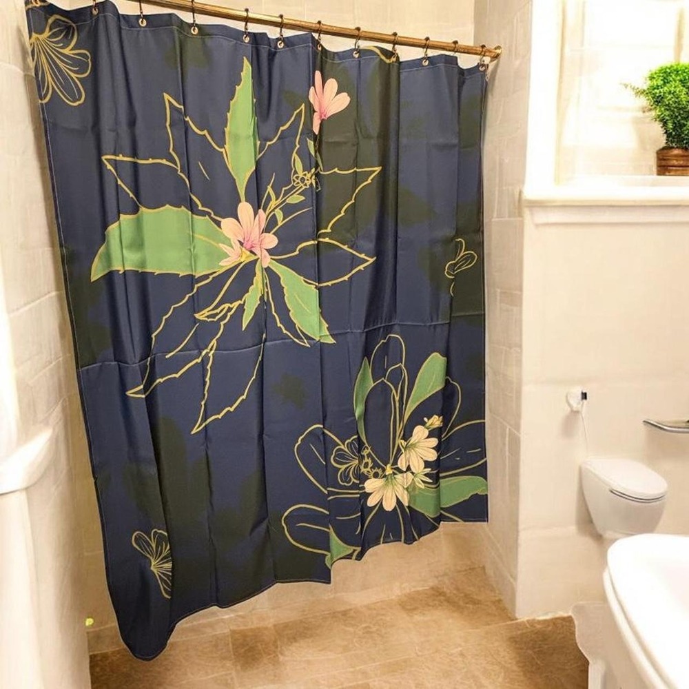 Mahina Made pale kīililau shower curtain NEW &‎ unopened.